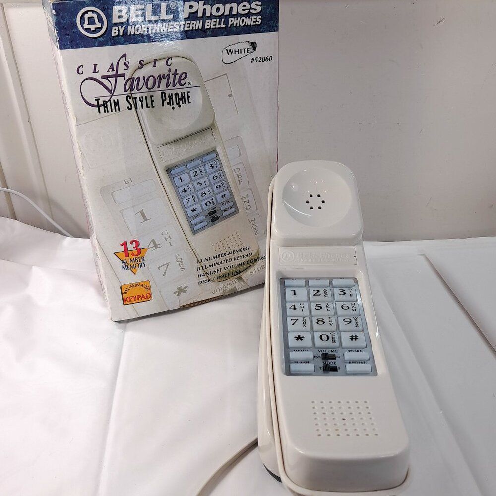 Vintage Northwestern Bell Phones Phone White Classic‎ Favorite Trim Style 52860